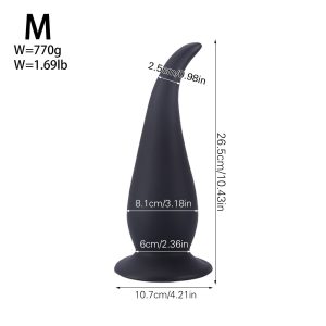 Dimensions for the 770g M-size AP4144 Silicone Anal Plug.