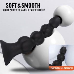 Soft and smooth rounded tip of the AP4201 liquid silicone anal plug.
