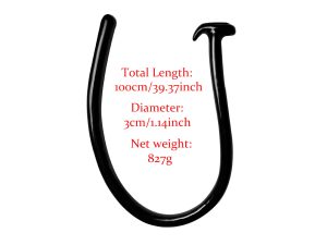 AP4202 100cm extra-long black dragon tail anal plug weighing 827g with a 3cm diameter.