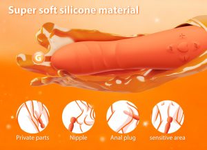 Ergonomic orange body-safe silicone design of the VB4151.