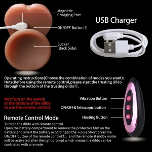 realistic dildo with wireless remote control and multiple vibration modes for wholesale