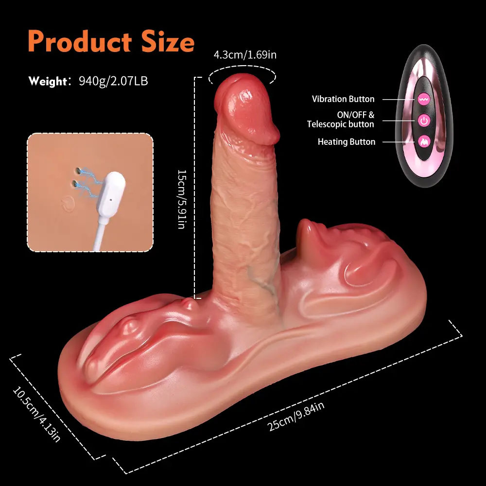lm-903 dildo product size and parameters display with remote control