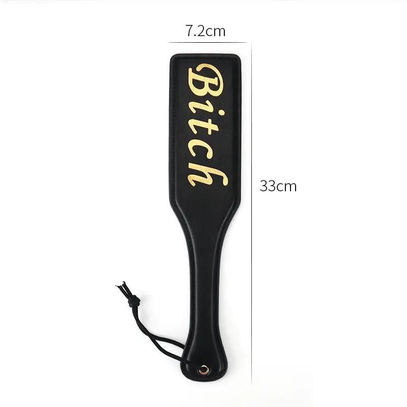 Premium SM4131 gold-foil square leather paddle for sensory play.