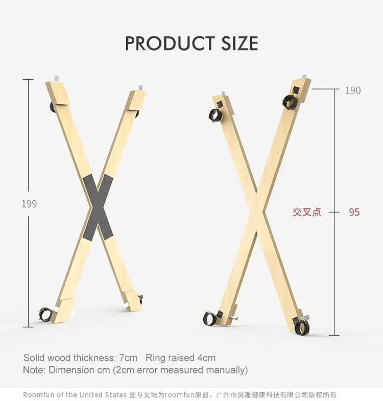 X-frame sex restraint ZW-101 size chart, cross point 95cm, height 199cm, adjustable size, supply chain integrated bulk wholesale 详情图片 13 x-frame-sex-restraint-product-info-zw101.jpg X-frame sex restraint