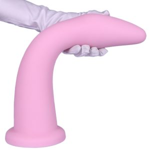 AP5212 Large Pink Silicone Dildo soft realistic tip demonstration