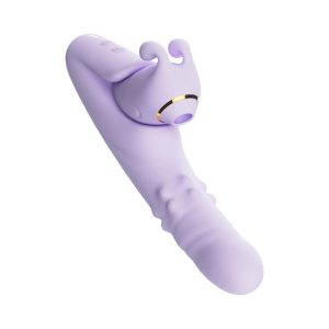 Purple App Controlled Thrusting Rabbit Vibrator for Women