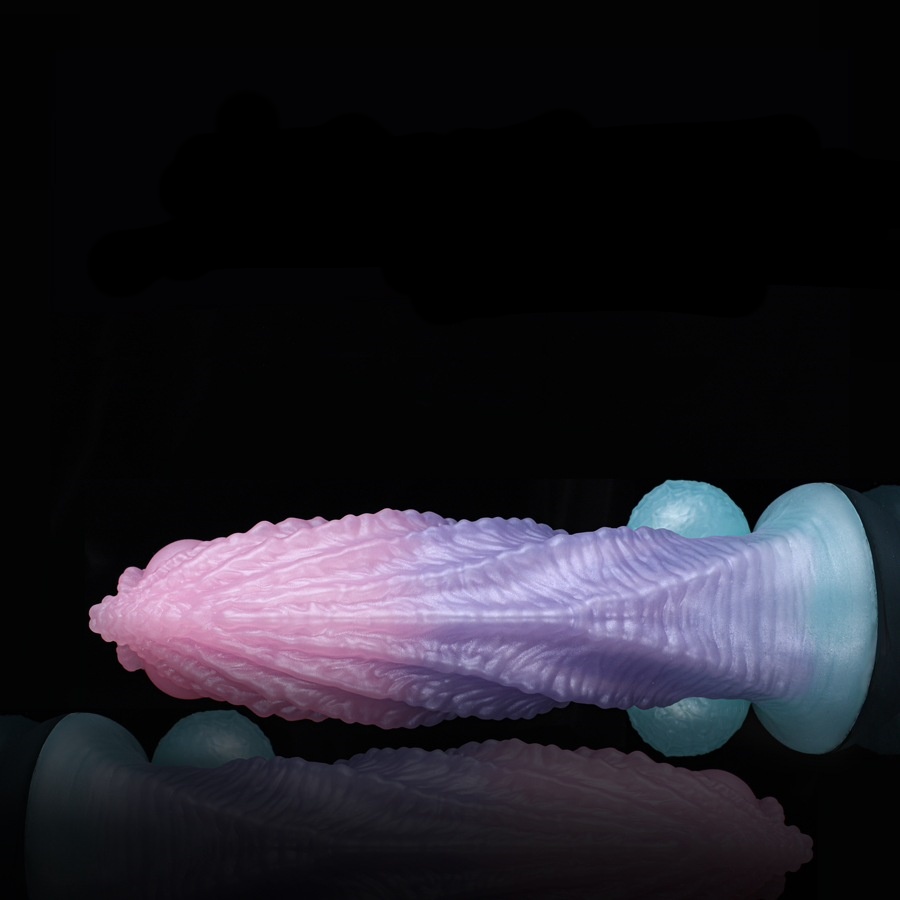 FD5141 Realistic Liquid Silicone Honeybee Dildo side view showing textured shaft and veins