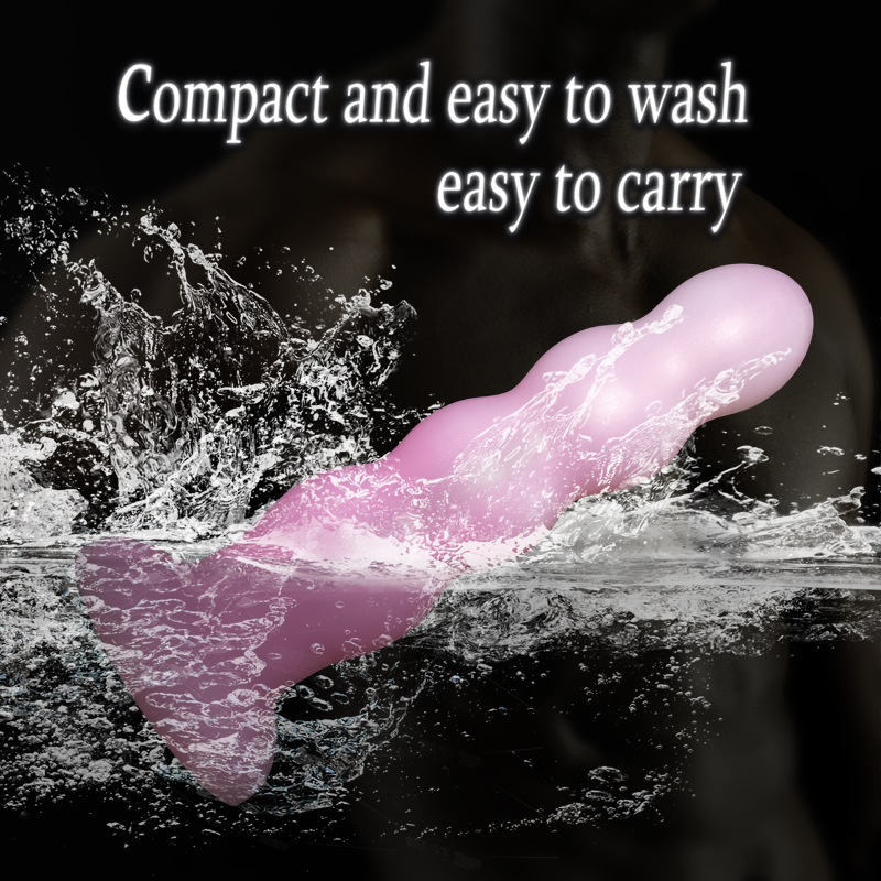 FD5253 Wavy Beads Silicone Dildo waterproof easy to clean demonstration