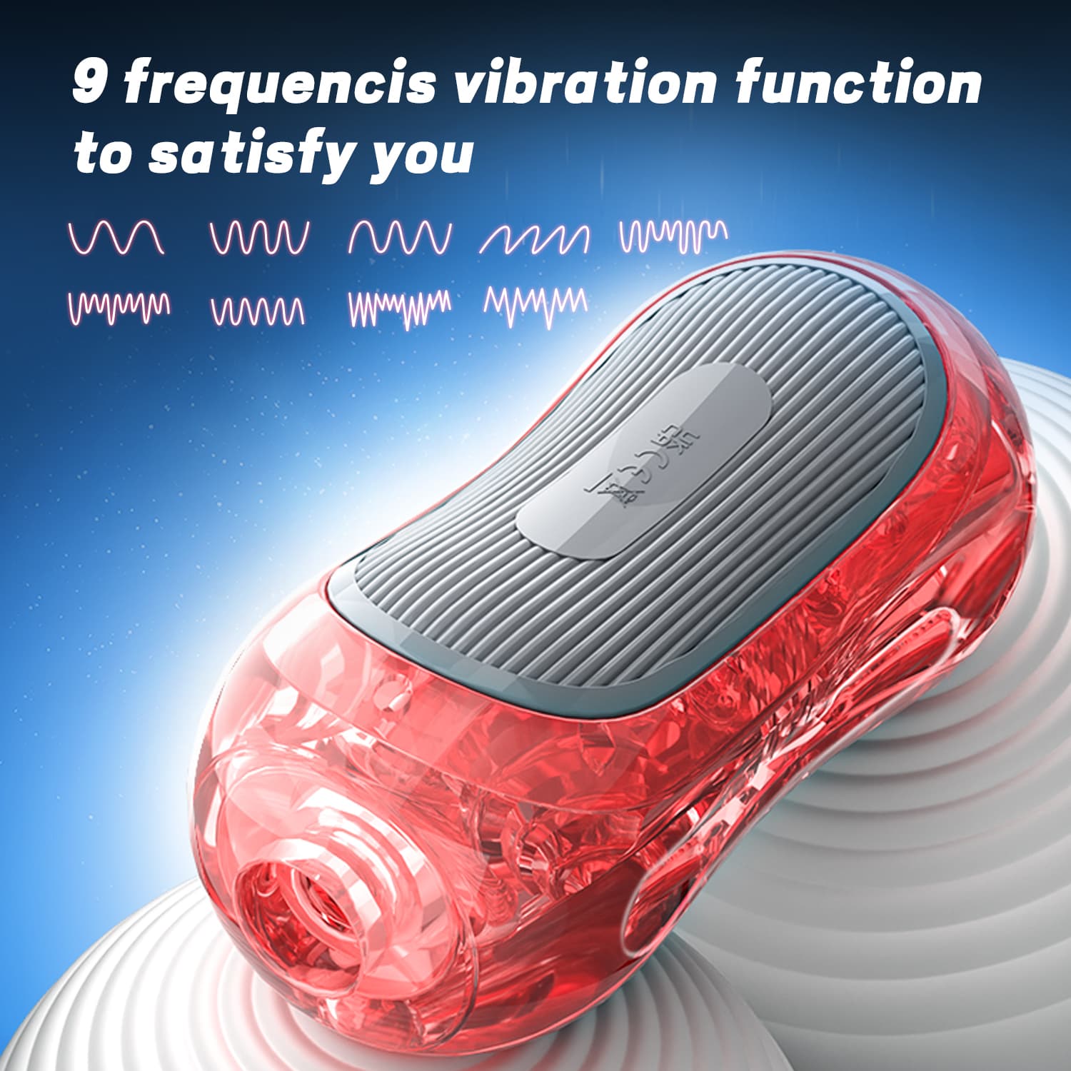 MMA80931 red transparent adult toy with 9 frequency vibration function, designed to satisfy various pleasure needs.
