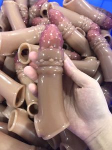Premium textured silicone penis sleeve with nubbed head and ribbed body - wholesale supplier