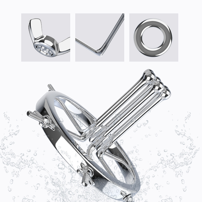SM5180 Stainless Steel Adjustable Speculum full view with screw mechanism