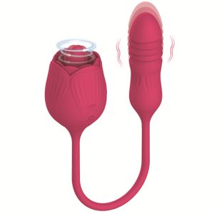 VB5173 4-in-1 Rose Thrusting Sucking Licking Vibrator full product view