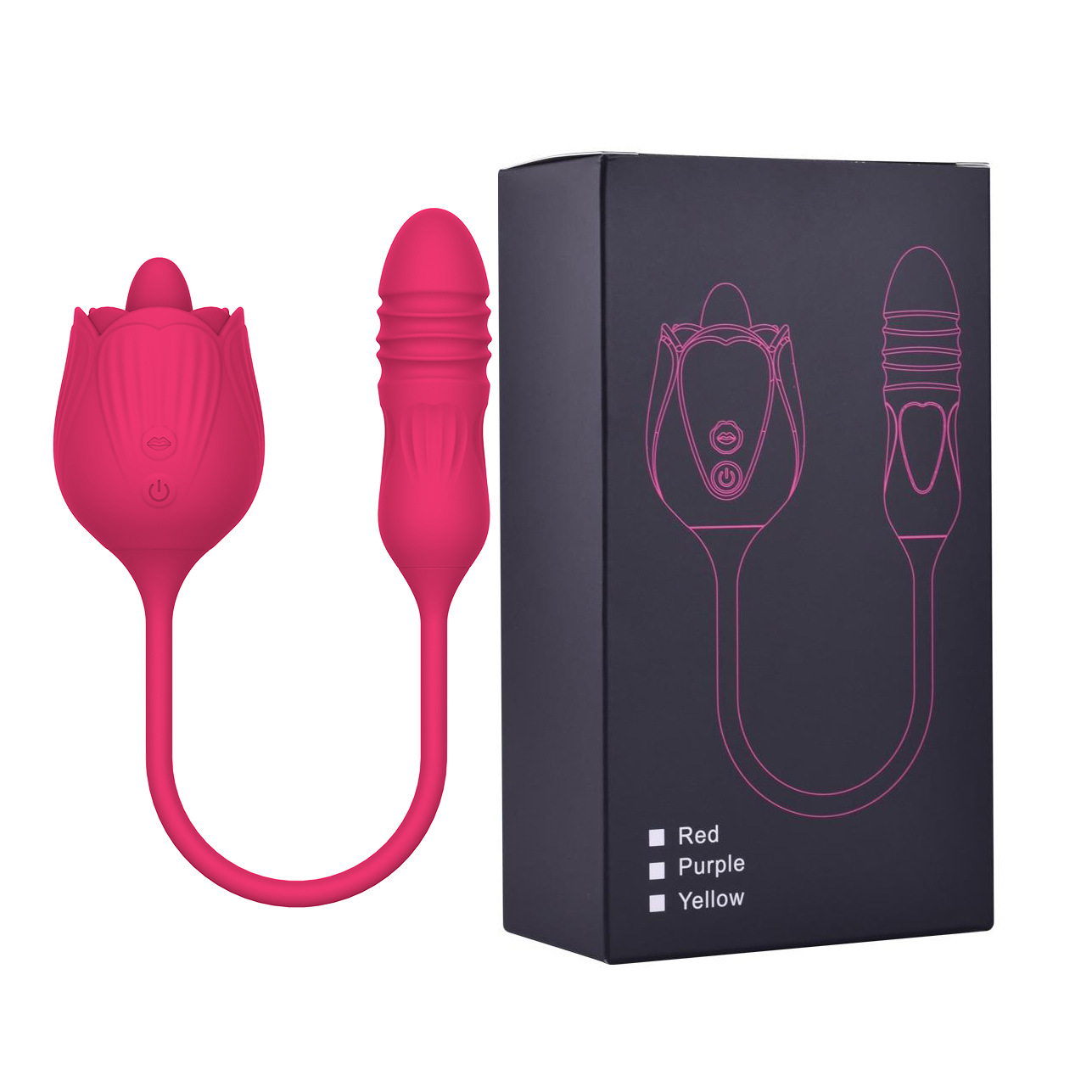 VB5173 Rose Vibrator official retail packaging box purple and red colors