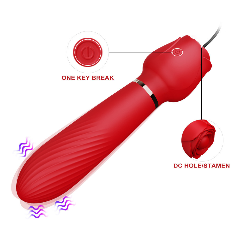 VB5175 Rose Nipple Clamp Vibrator one key break and DC hole detail view