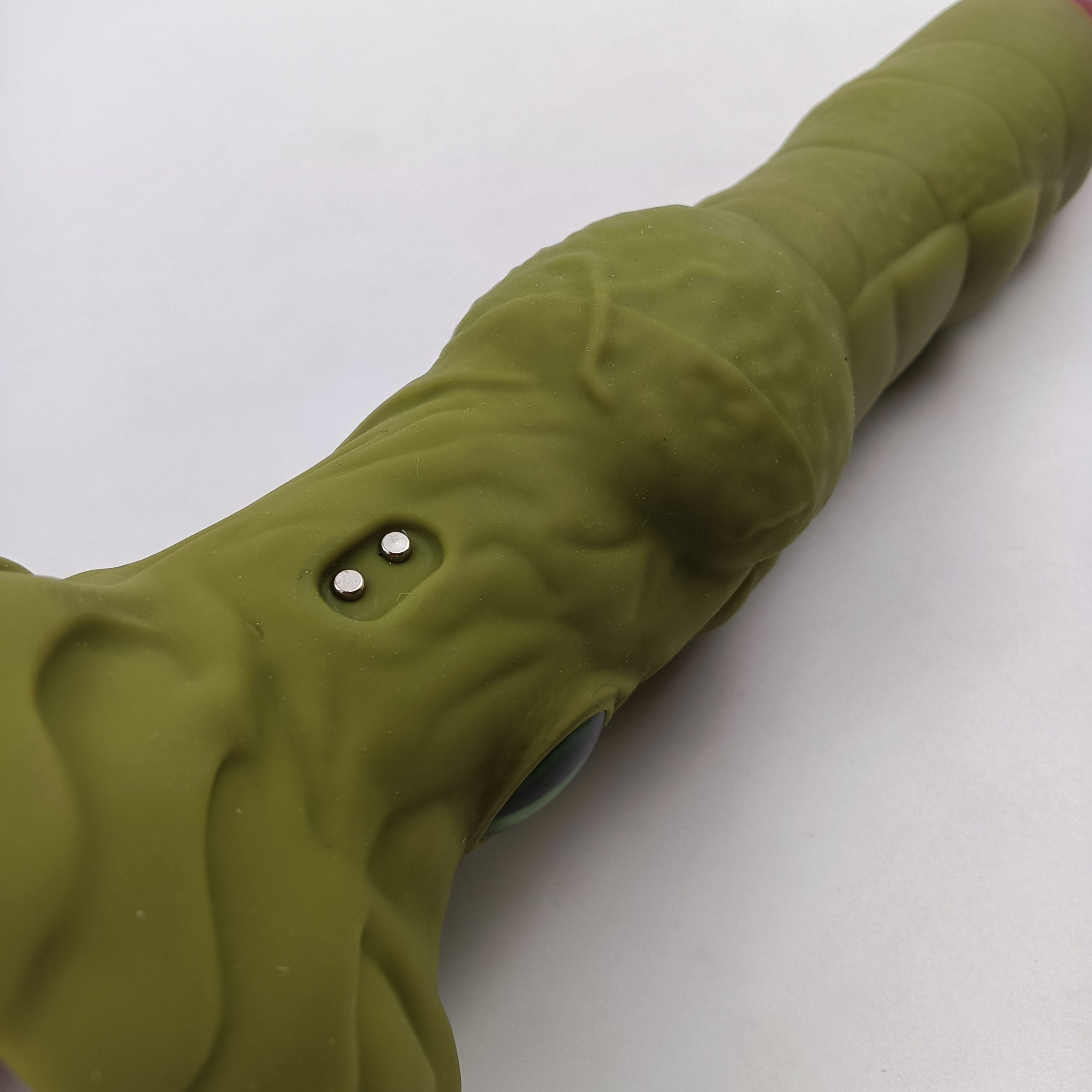 Side view of alien thrusting vibrator highlighting realistic texture