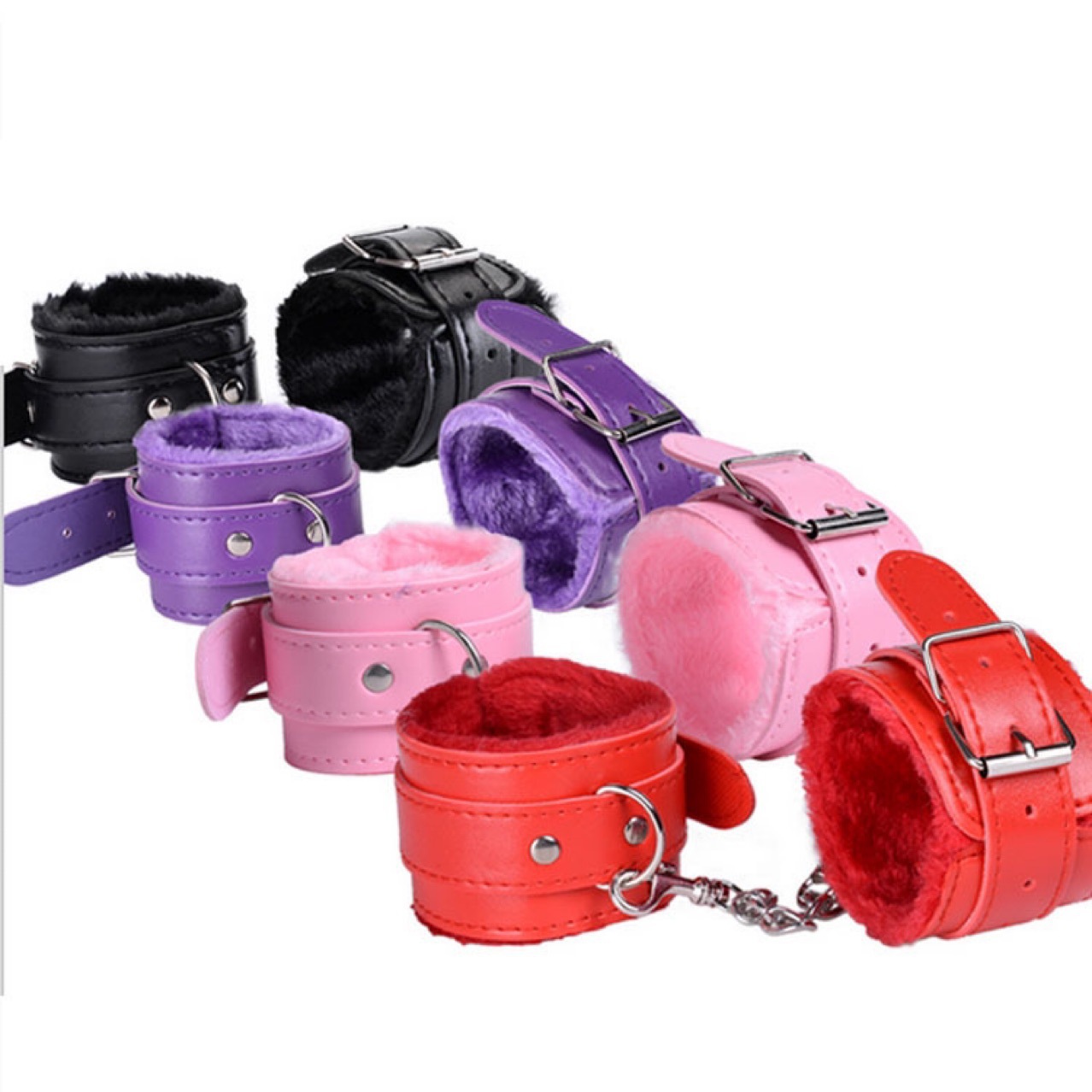 Fluffy handcuffs complete set
