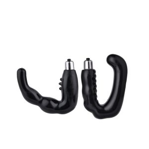 Black U-shaped cock ring prostate massager with dual stimulation design