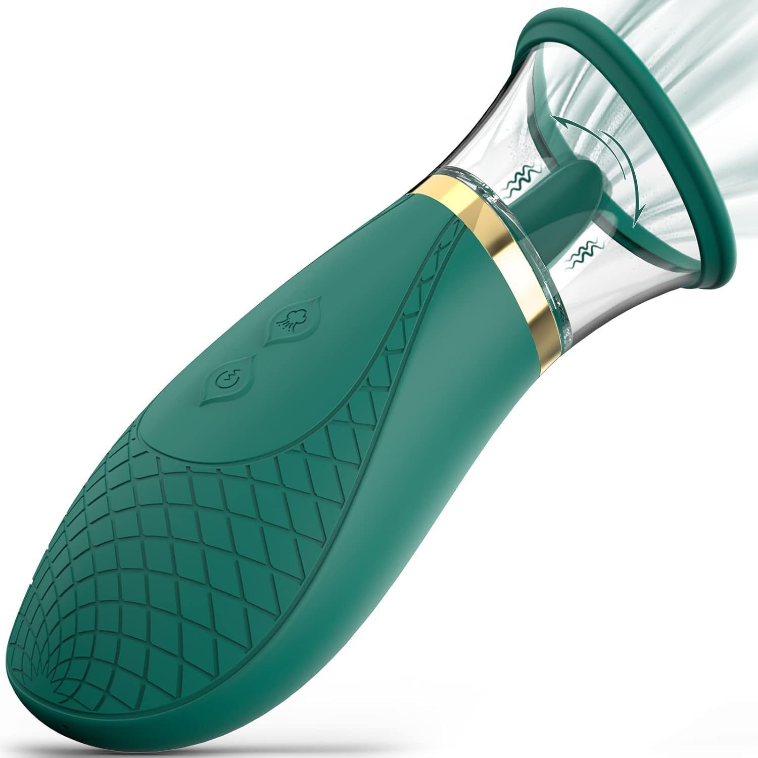 Green licking sucking vibrator for women full product view