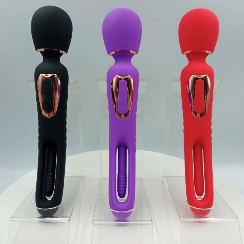 Pleasuremo premium silicone vibrators collection in black, purple, and red