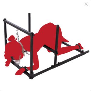 PLEASUREMO SM6902 BDSM four-point restraint station in use