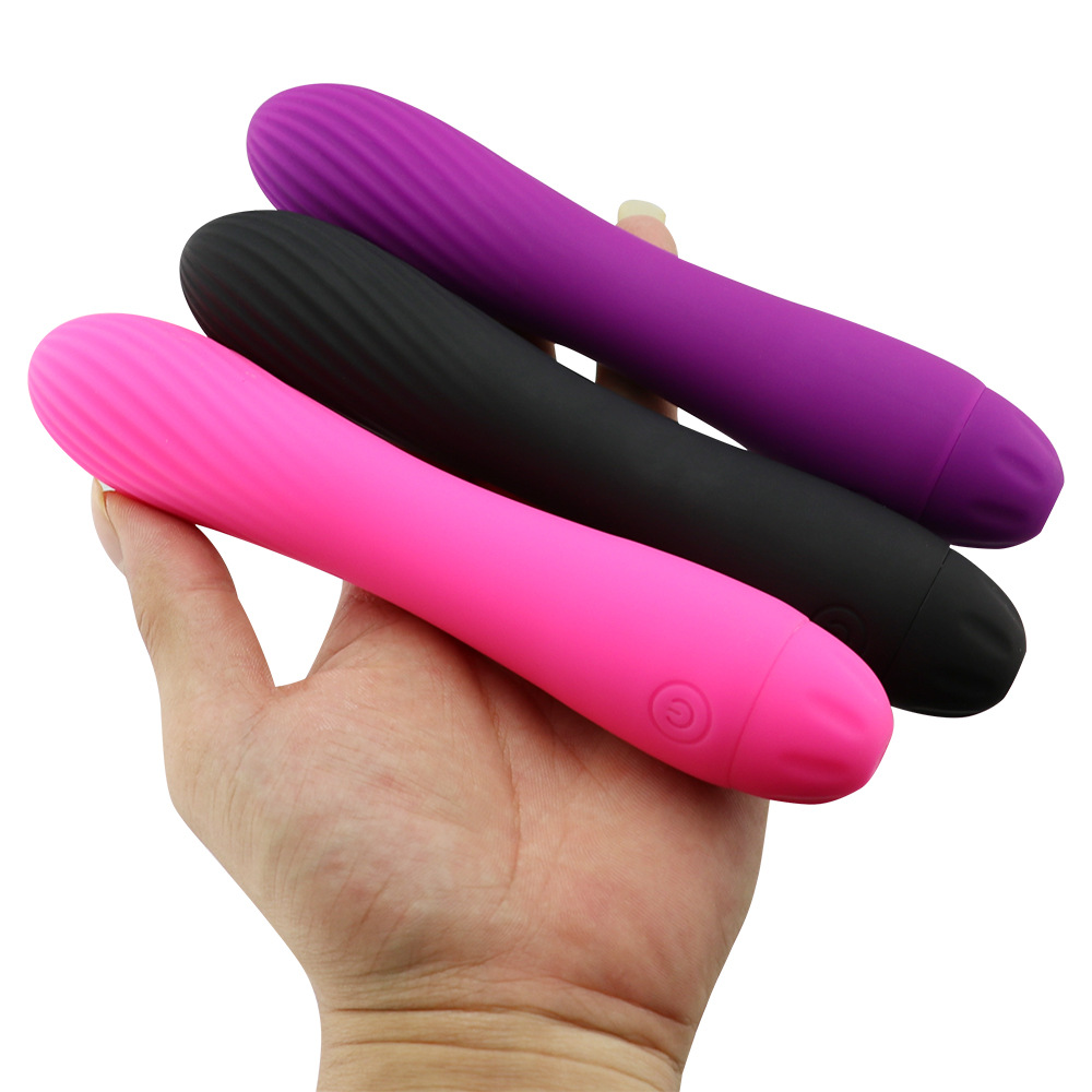 Pleasuremo VB6041 silicone wand vibrator in pink, black, and purple