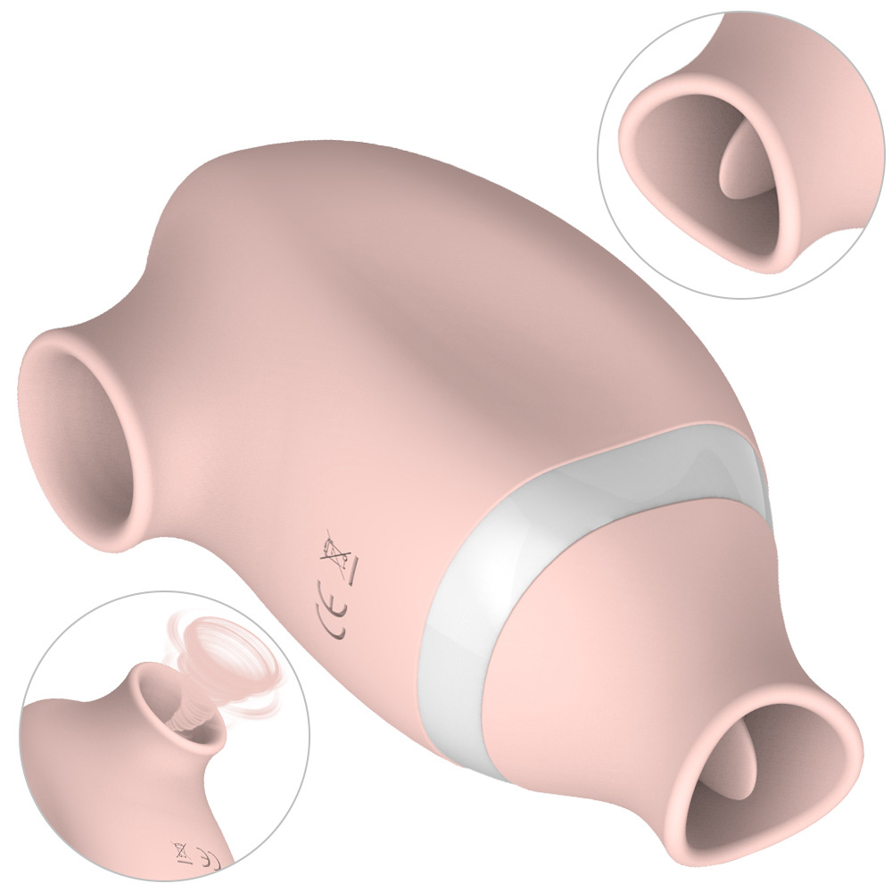 Pleasuremo VB6042 dual-function stimulator in beige colors