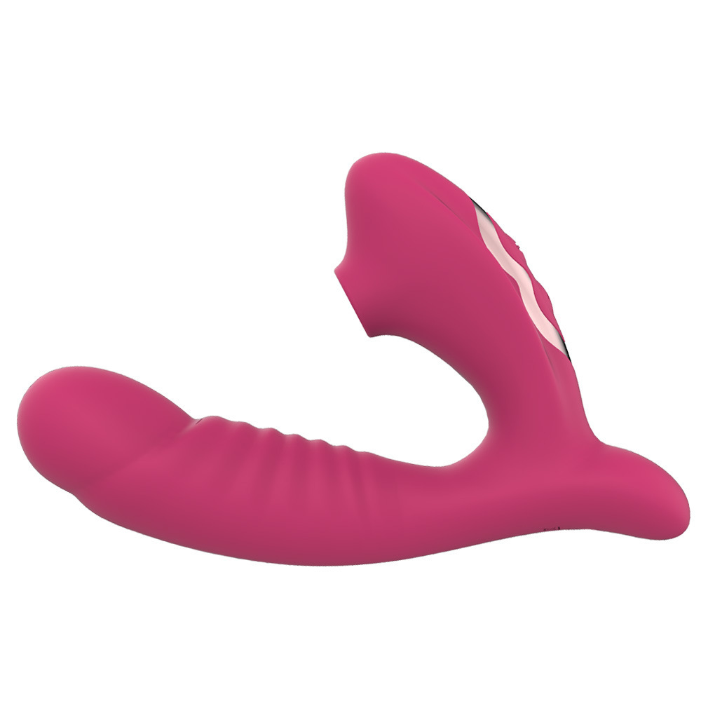 Pleasuremo VB6043 dual-action vibrator in rose red SKU-02