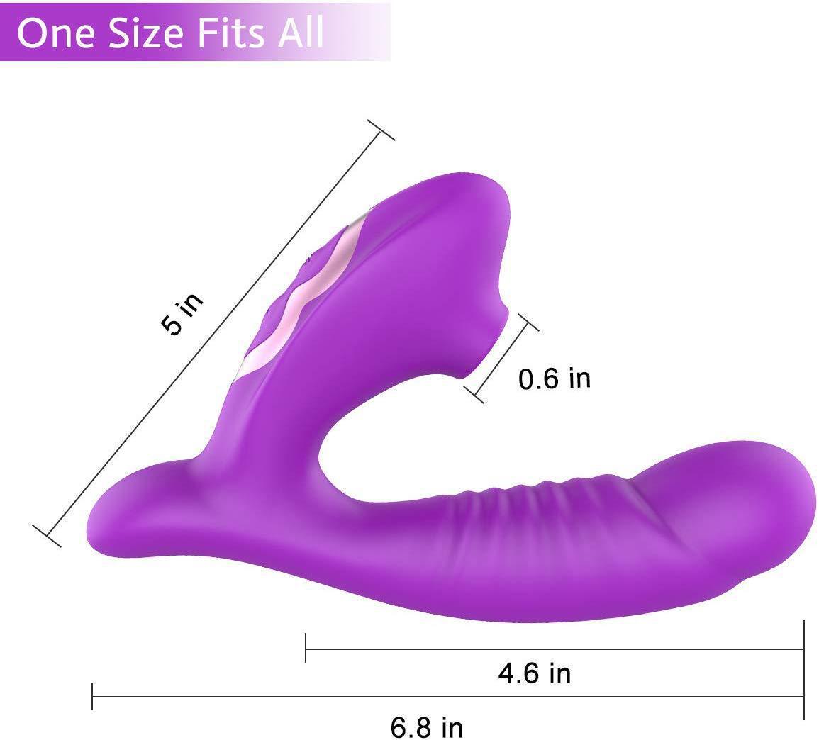 Dimensions of the Pleasuremo VB6043 dual-action massager