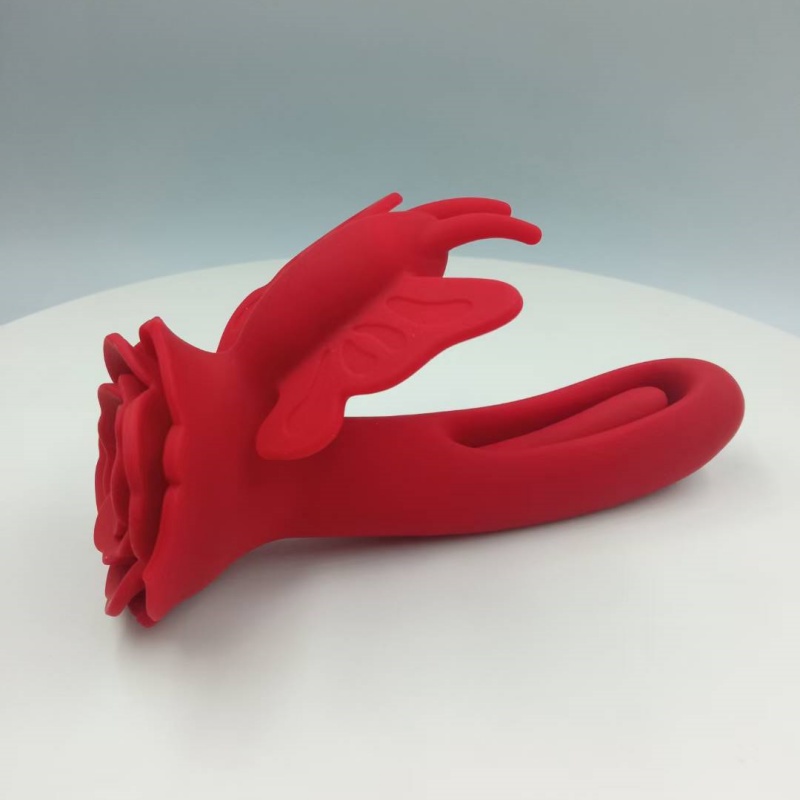 Side view of Pleasuremo winged ergonomic vibrator