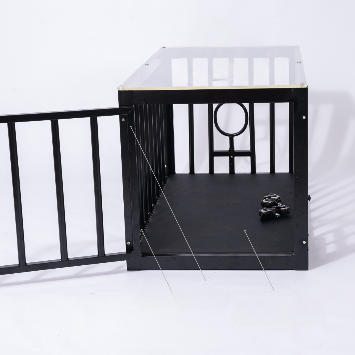 Locking entry door of the SM6908 BDSM metal cage