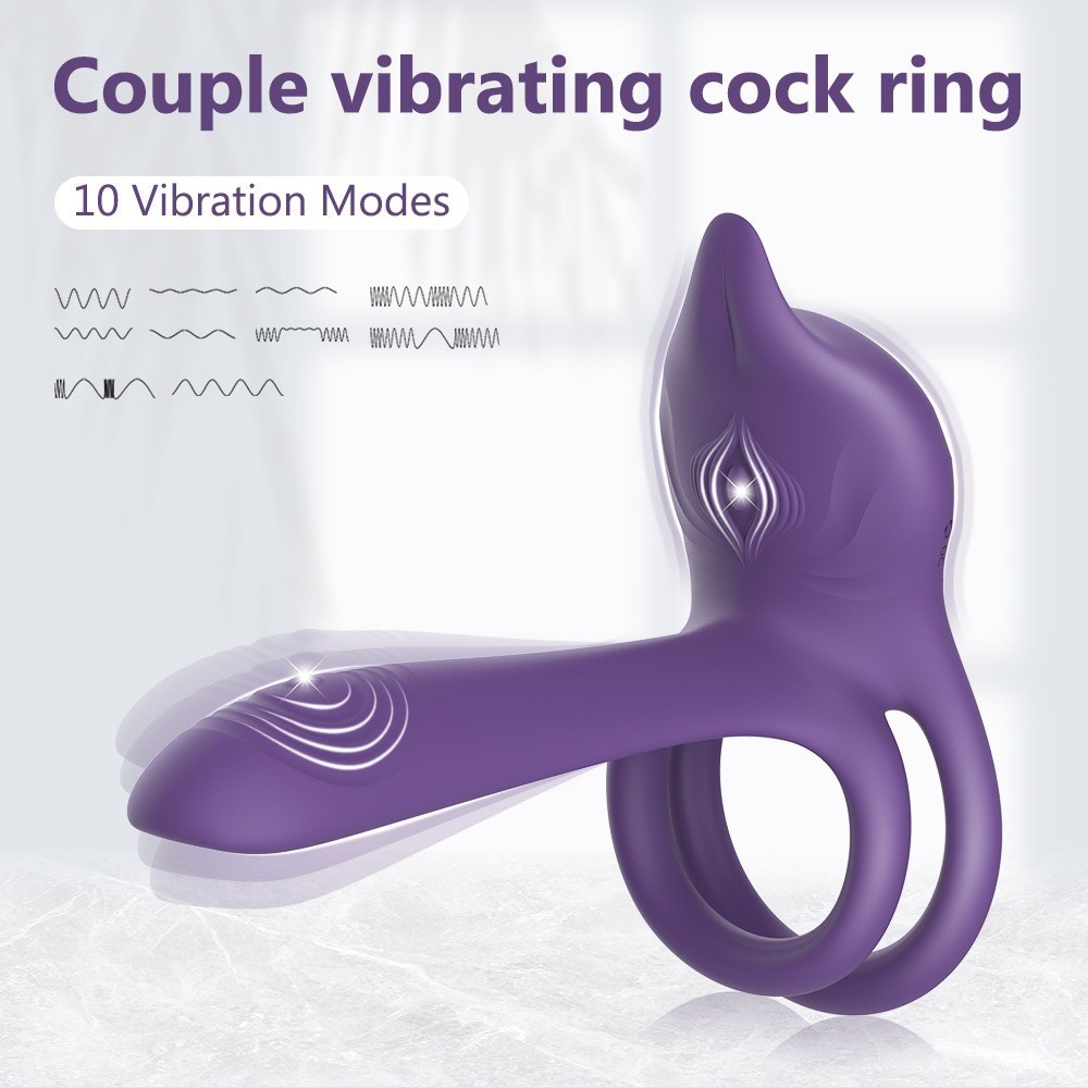 Couple use of remote control prostate massager with cock ring vibrating ring