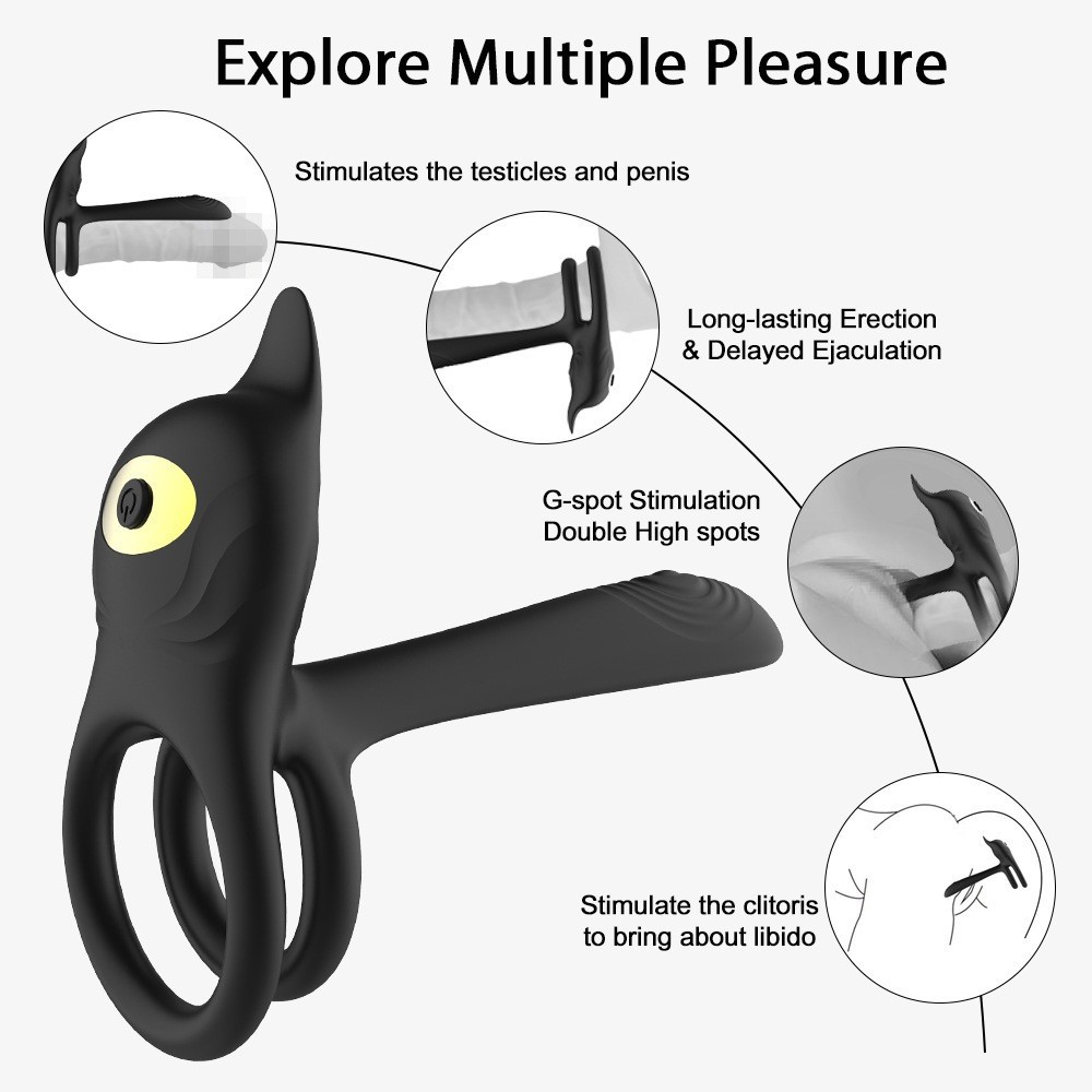 Multiple pleasure points stimulation of remote control prostate massager with cock ring