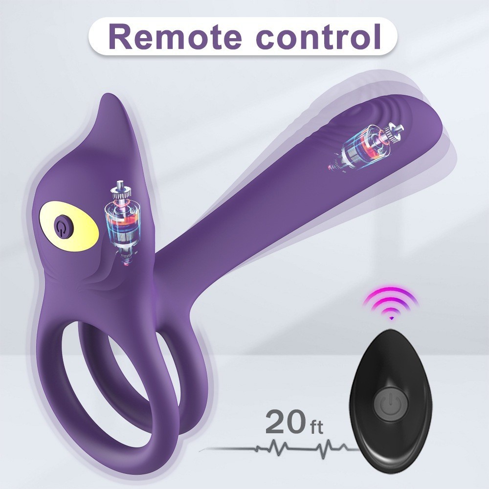 Wireless remote control feature of prostate massager with cock ring
