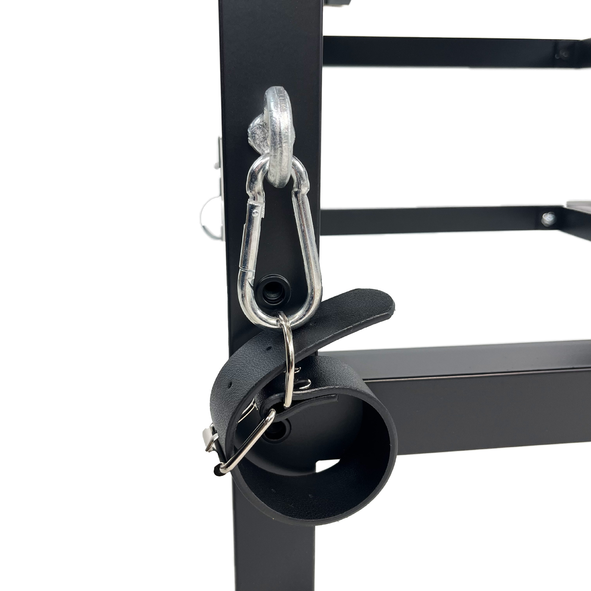Detail of the locking hardware on SM6121 restraint chair