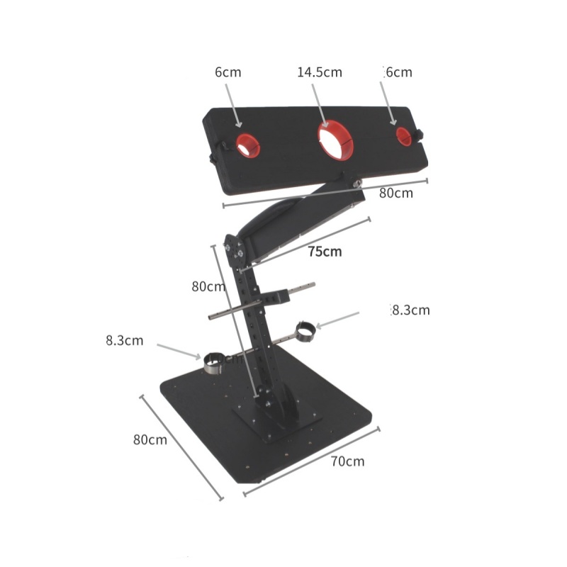 Dimensions of the SM6905 professional bondage standing frame