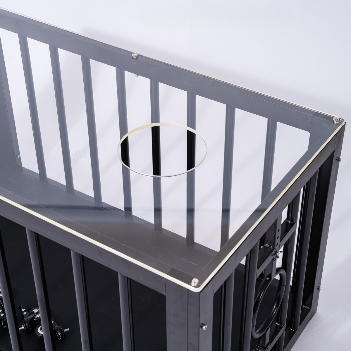 Detailed view of the top surface of the SM6908 BDSM metal cage