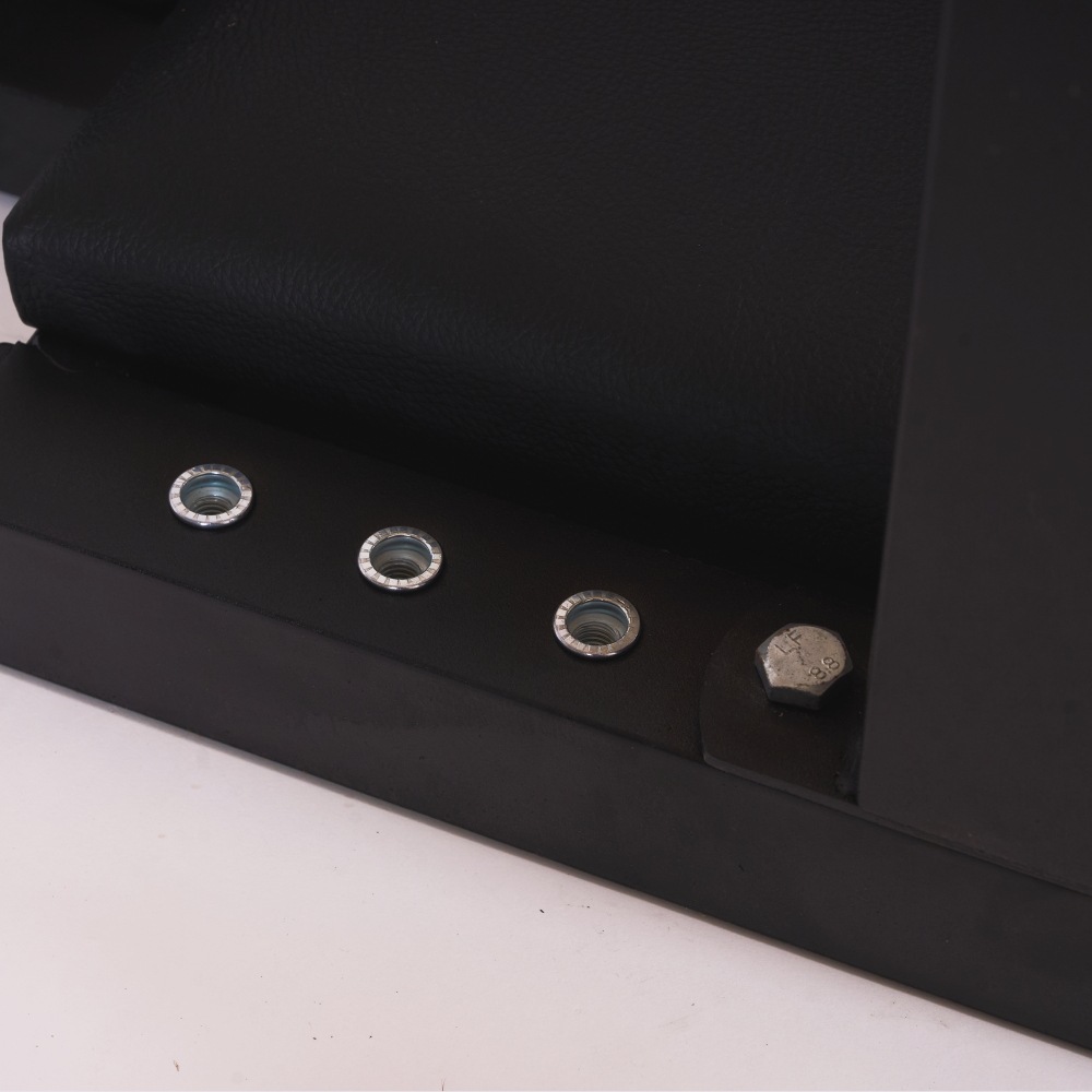 Close-up of structural quality on bondage restraint bench