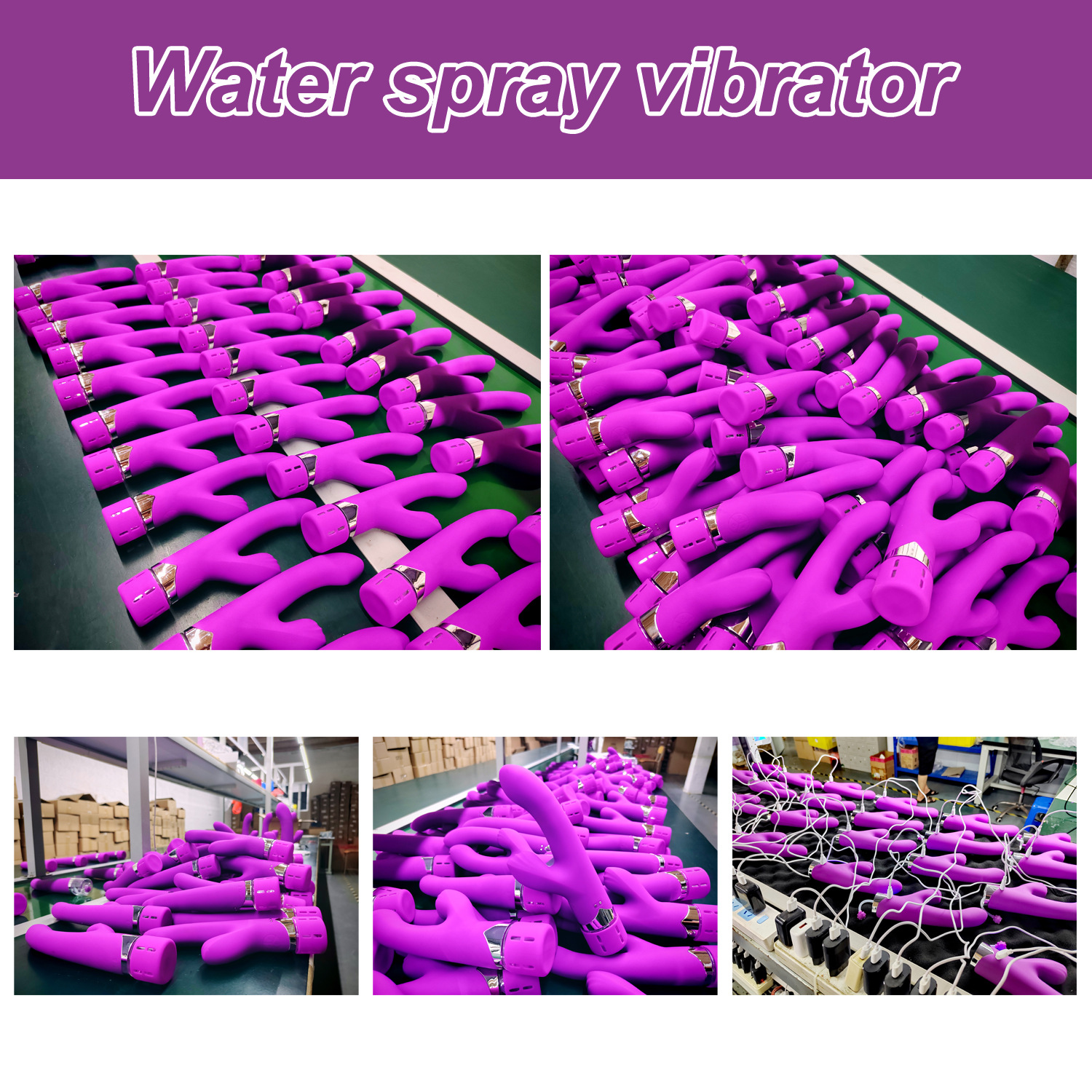 Factory production line of water spray thrusting vibrators with heating function
