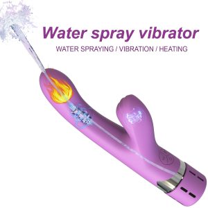 Purple water spray thrusting vibrator with heating and strong suction base