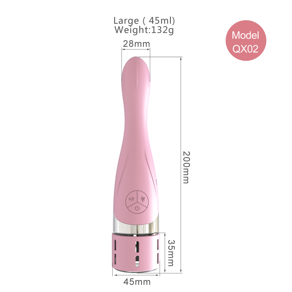Large 350ml capacity water spray thrusting vibrator dimension chart