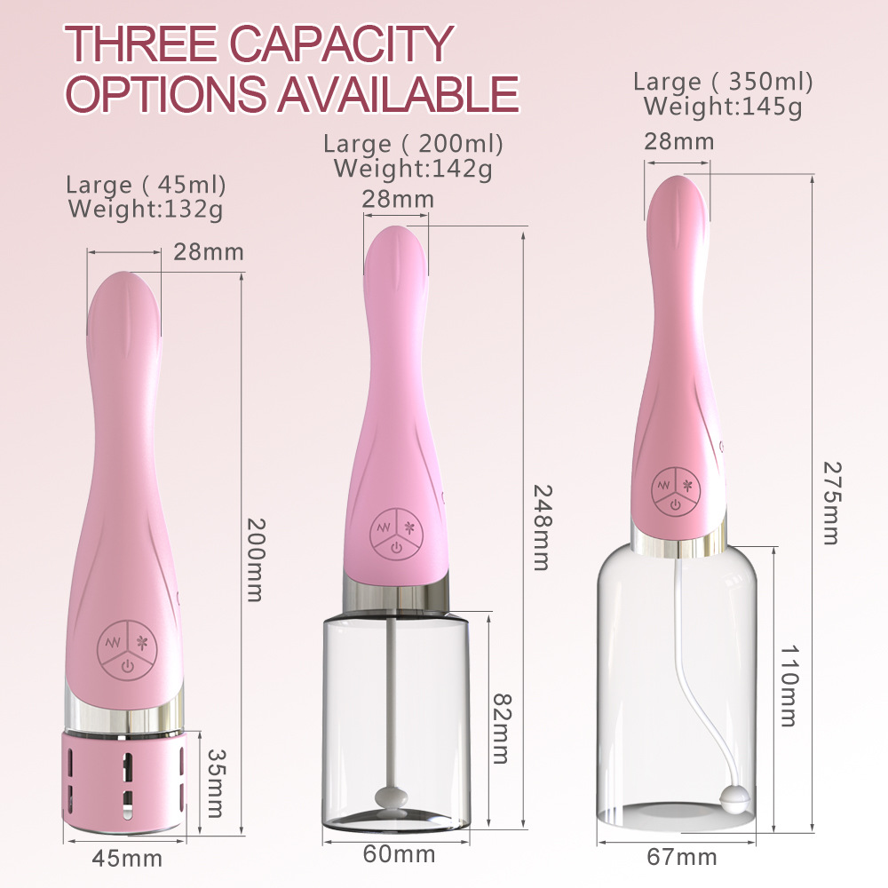 Three capacity options 45ml 200ml 350ml of water spray thrusting vibrator