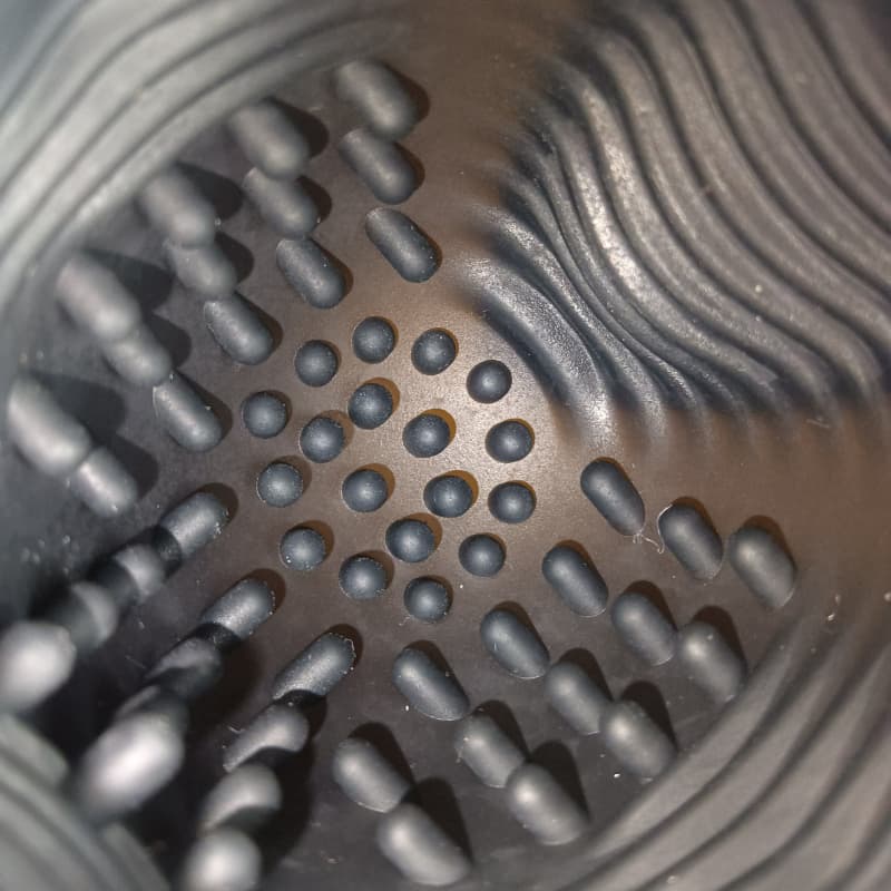 Close-up of the internal textured nubs and channels for realistic stimulation